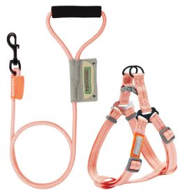 Touchdog 'Macaron' 2-in-1 Durable Nylon Dog Harness and Leash (Color: pink)