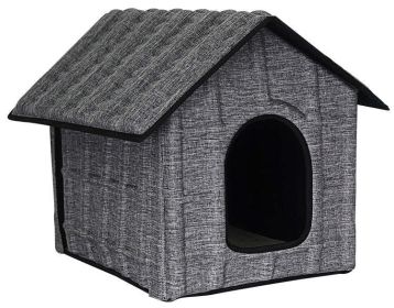 Pet Life 'Collapsi-Pad' Folding Lightweight Travel Pet House with inner Mat (Color: grey)