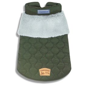 Touchdog 'Furrost-Bite' Fur and Fleece Fashion Dog Jacket (Color: Green)