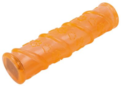 Pet Life 'Glow-Stick' TPR and LED Lighting Squeak and Chew Dog Toy (Color: Orange)