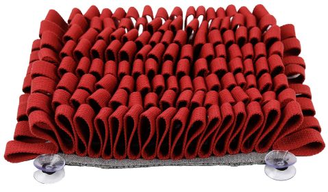 Pet Life Sniffer Grip Interactive Dog Snuffle Mat with Anti-Skid (Color: Red)