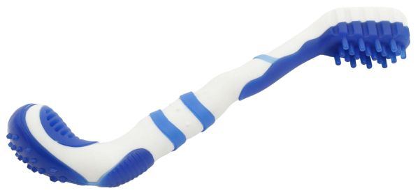 Pet Life 'Denta-Brush' TPR Durable Tooth Brush and Dog Toy (Color: Blue)