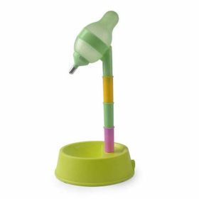 Automatic Pet Water Dispenser Stand Feeder Bowl Adjusting Height (Color: Green)