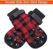 Chrismas Waterproof Anti-Slip Dog Socks with Reflective Straps