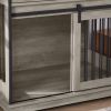 Sliding door dog crate with drawers. 35.43'' W x 23.62'' D x 33.46'' H