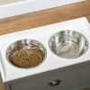 Elevated Dog Bowls Stand with 2 Stainless Steel Bowls