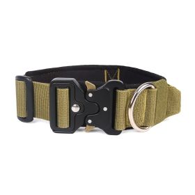 Pet Collar Pull-resistant Large Dog Lifting Tactical Collar (Option: Khaki-M)