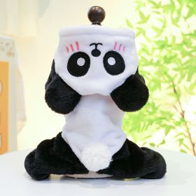 Fleece-lined Warm Dog Cat Clothing Flower Four Feet Pet Costume (Option: Panda Pet Costume-XS)