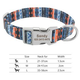 Adjustable Nylon Dog Collar Personalized Dogs Cat ID (Option: 217H1-S)