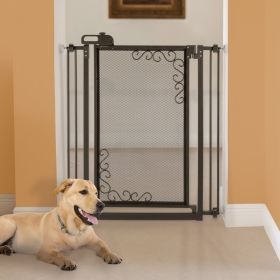 Tall One (Option: Touch Metal Mesh Pet Gate in Antique Bronze)
