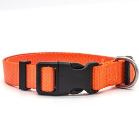 Soft Nylon Adjustable Pet Collar - 6 Colors (Option: Orange-S)