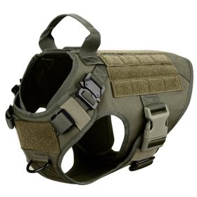 Tactical Dog Harness & Leash Set - 1000D Nylon Camouflage (Option: Dark Green-M)