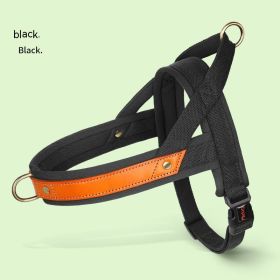 Dog's Straps Dog Breast Collar Hand Holding Rope Vest-style Jarre Aero Bull Dog Leash (Option: Black Black Single Chest Back-XS)