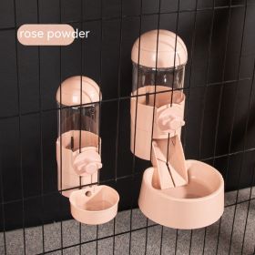 Dogs And Cats Hanging Automatic Feeding Water Device (Option: Pink Feeding Drinking Water)