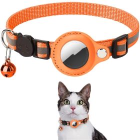 Reflective Waterproof AirTag Holder for Pet Collars (Color: Orange)