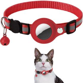 Reflective Waterproof AirTag Holder for Pet Collars (Color: Red)