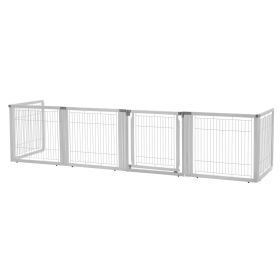 Richell 3-in-1 Hardwood Convertible Pet Gate & Pen (Option: Origami White)