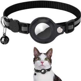 Reflective Waterproof AirTag Holder for Pet Collars (Color: black)