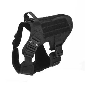 Tactical Dog Harness & Leash Set - 1000D Nylon Camouflage (Option: Black-S)