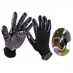 Silicone Pet Hair Removal Grooming Gloves for Dogs (Color: yellow)