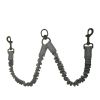Reflective Bungee Double Dog Leash Coupler, No-Tangle