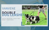 Reflective Bungee Double Dog Leash Coupler, No-Tangle
