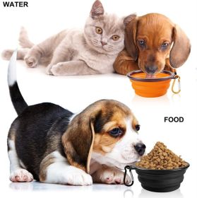 Portable Folding Dog & Cat Travel Bowl 2-Pack (colour: (2pcs)Small buckle 350ml, size: orange)