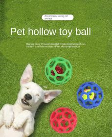 Jingle Bell Hollow Rubber Dog Ball - Bite-Resistant (colour: red, size: Hollow ball (with bell))
