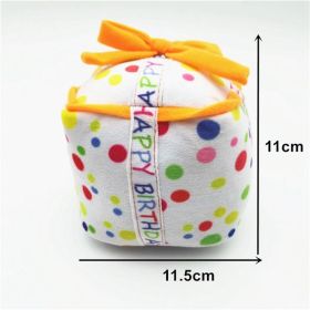 Birthday Cake Plush Squeaky Dog Toy with Chew Bone (colour: Gift box)