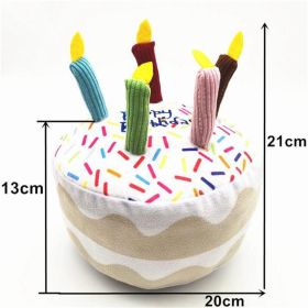 Birthday Cake Plush Squeaky Dog Toy with Chew Bone (colour: Big cake)