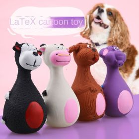 Squeaky Latex Cartoon Animal Dog Toy - 4 Colors (Color: White dairy cattle)