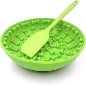 Silicone Anti-Choke Slow Feeder Dog Bowl - Medium (select: BD055-green)
