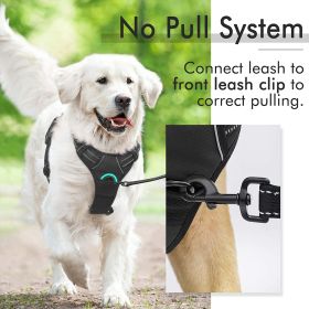 No-Pull Padded Dog Harness Vest with 2 Leash Clips (Color: Baby Blue, size: large)