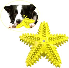 ALL4U Starfish Squeaky Rubber Dog Chew Toy (Color: yellow)