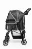 ALL4U Foldable Dog Stroller with Zipper Entry & Basket
