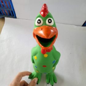 ALL4U Screaming Chicken Squeaky Dog Chew Toy (Color: Green)