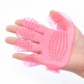 ALL4U Five Finger Dog Grooming & Bath Massage Glove (Color: pink)