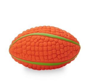 ALL4U Squeaky Latex Football Fetch Ball for Puppies (Color: Orange)