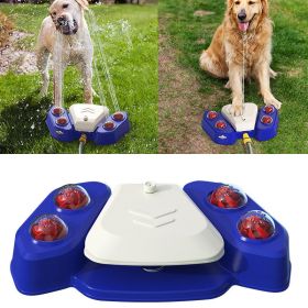 Paw-Activated Outdoor Dog Water Fountain & Sprinkler (Color: Blue)