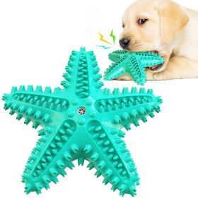 Starfish Squeaky TPR Dog Toothbrush Chew Toy (Ships From: CN, Color: A)