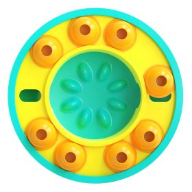 Slow Feeder Dog Puzzle Bowl & Treat Dispenser (Color: Blue)