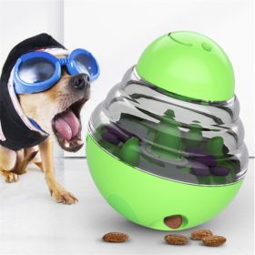 Tumbler Treat Dispenser Ball for Dogs & Cats (Color: Green)