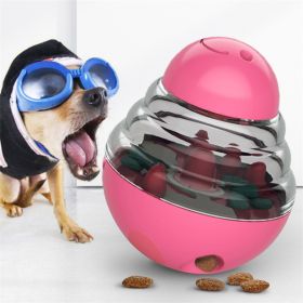 Tumbler Treat Dispenser Ball for Dogs & Cats (Color: pink)