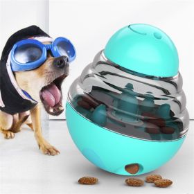 Tumbler Treat Dispenser Ball for Dogs & Cats (Color: Blue)