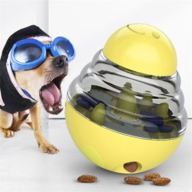 Tumbler Treat Dispenser Ball for Dogs & Cats (Color: yellow)