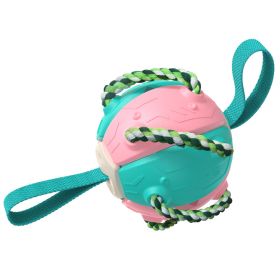 Foldable Dog Soccer Ball - Interactive Molar Chew Toy (Color: pink)