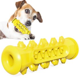 Soft Dog Toothbrush Molar Chew Toy for Dental Care (Color: Basic Yellow)