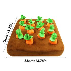 Carrot Farm Snuffle Dog Toy - 12 Plush Hide & Seek Carrots (Color: 12 Carrots 35x35cm)