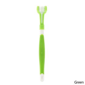 Three-Sided Pet Toothbrush for Dogs & Cats (Color: B01)