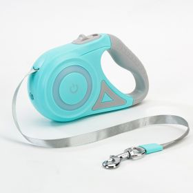 LED Light-Up Retractable Dog Leash - 3 Meters (Color: Green, size: 5M)